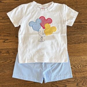 Stitchy Fish White Mickey Balloon T-Shirt with Shorts